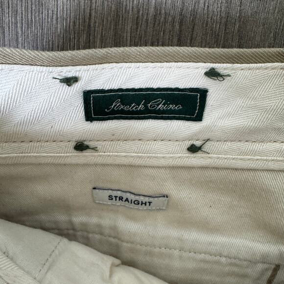 J.Crew Straight-Fit Stretch Chino Pants Mens Size 32 x 30 Tan Flat Front Zip Fly - Picture 5 of 8